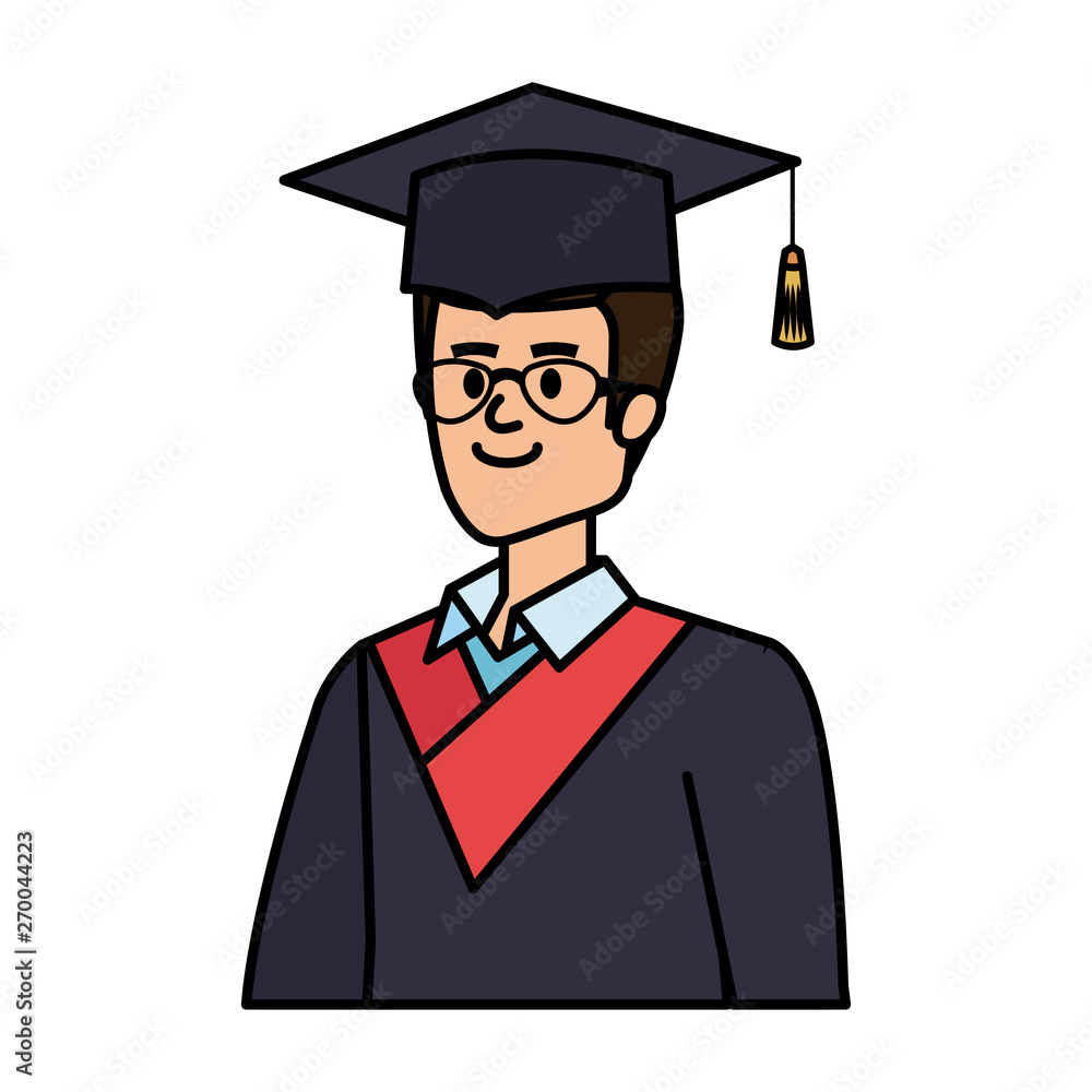 young man student graduated with glasses young man student graduated with glasses