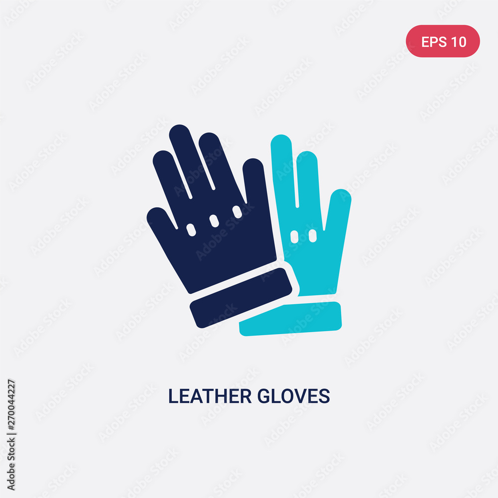 Fototapeta premium two color leather gloves vector icon from clothes concept. isolated blue leather gloves vector sign symbol can be use for web, mobile and logo. eps 10