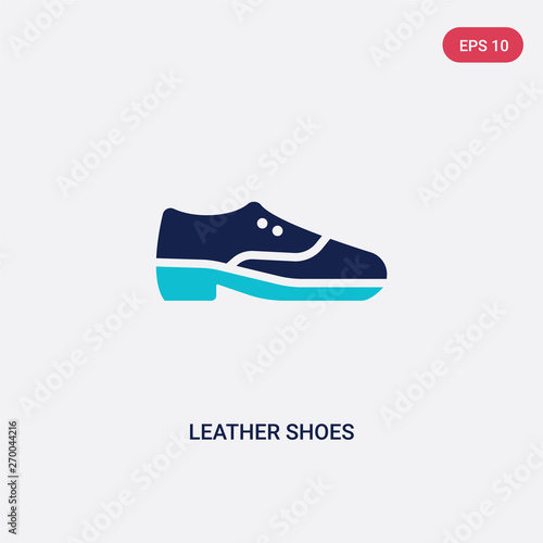 two color leather shoes vector icon from clothes concept. isolated blue leather shoes vector sign symbol can be use for web, mobile and logo. eps 10