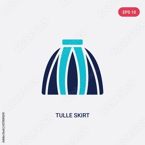 two color tulle skirt vector icon from clothes concept. isolated blue tulle skirt vector sign symbol can be use for web, mobile and logo. eps 10
