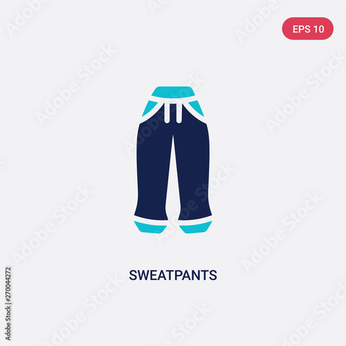 two color sweatpants vector icon from clothes concept. isolated blue sweatpants vector sign symbol can be use for web, mobile and logo. eps 10