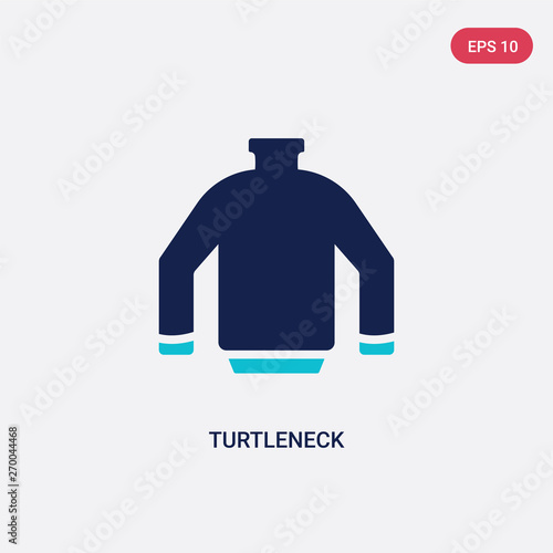two color turtleneck vector icon from clothes concept. isolated blue turtleneck vector sign symbol can be use for web, mobile and logo. eps 10