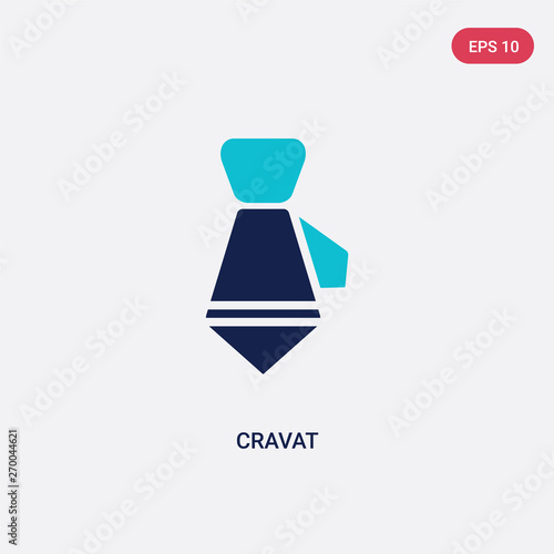 two color cravat vector icon from clothes concept. isolated blue cravat vector sign symbol can be use for web, mobile and logo. eps 10