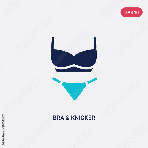 two color bra & knicker vector icon from clothes concept. isolated blue bra & knicker vector sign symbol can be use for web, mobile and logo. eps 10