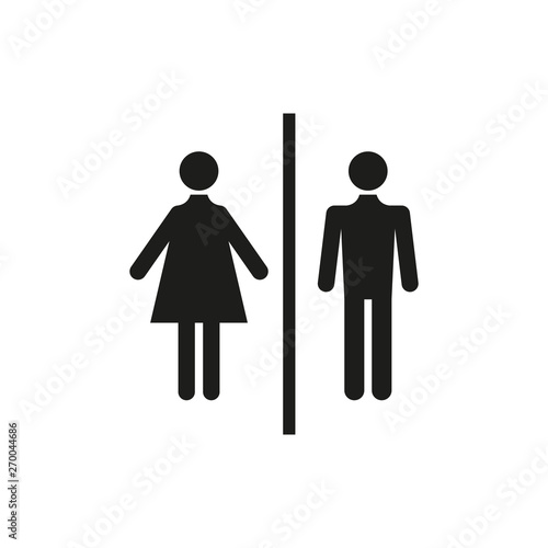 Sign of man and woman for toilet. Simple vector illustration