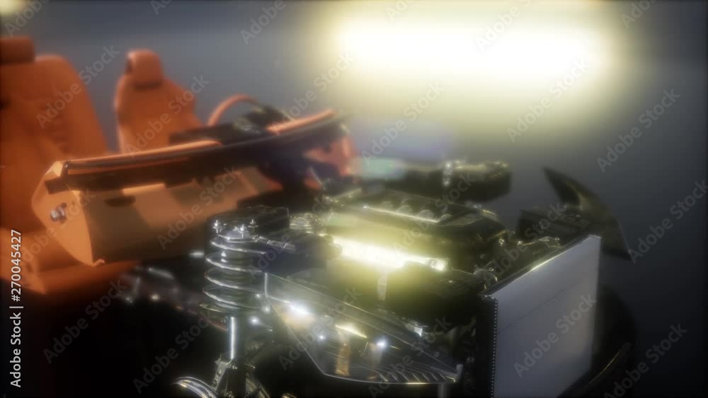 engine and other parts visible in car engine and other parts visible in car