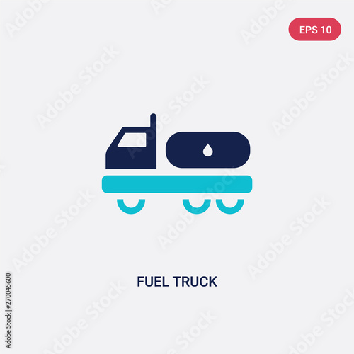 two color fuel truck vector icon from construction concept. isolated blue fuel truck vector sign symbol can be use for web, mobile and logo. eps 10