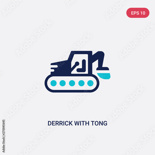 two color derrick with tong vector icon from construction concept. isolated blue derrick with tong vector sign symbol can be use for web, mobile and logo. eps 10
