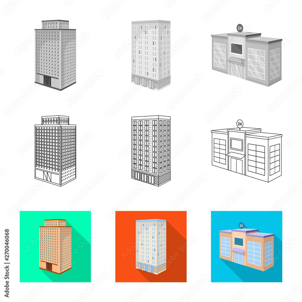 Isolated object of construction and building sign. Collection of construction and estate vector icon for stock.