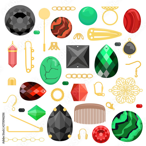 Set of tools and materials for handmade jewelry. Beads, accessories, rhinestones. Creation of handmade jewelry.