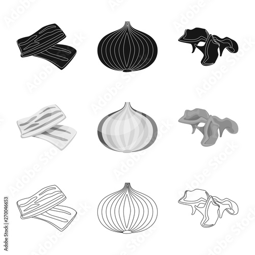 Vector design of taste and product sign. Set of taste and cooking vector icon for stock.