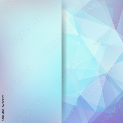 Background of blue geometric shapes. Blur background with glass. Mosaic pattern. Vector EPS 10. Vector illustration