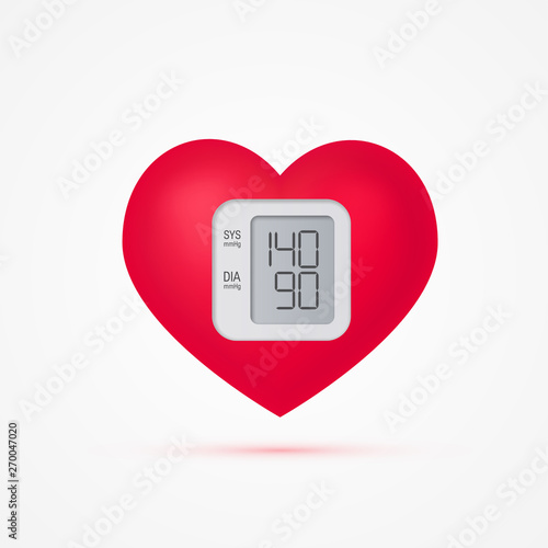 Blood pressure concept in realistic style, vector