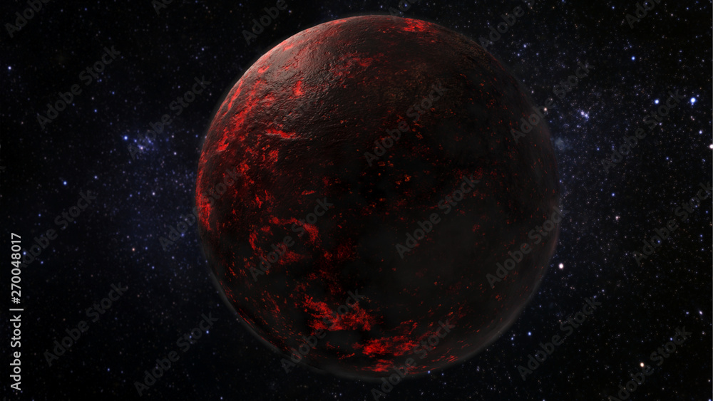 Obraz premium Lava Planet - Planet 55 Cancri e 3D rendering