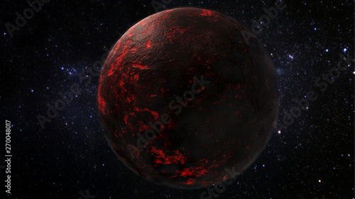 Lava Planet - Planet 55 Cancri e 3D rendering