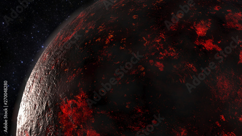 Lava Planet - Planet 55 Cancri e 3D rendering