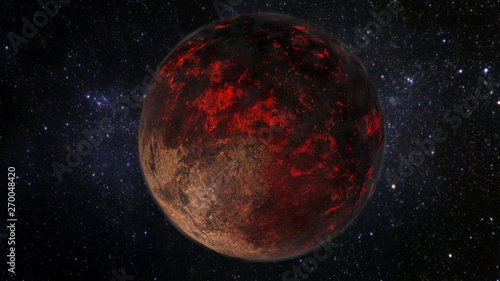 Lava Planet - Planet 55 Cancri e 3D rendering
