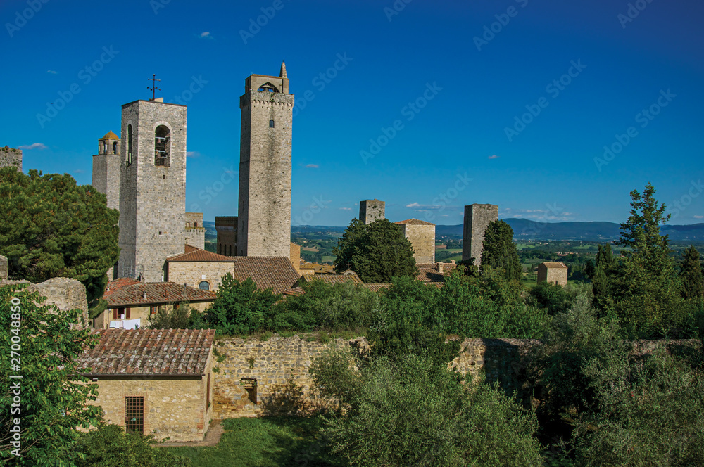 View of rooftops and towers at San Gimignano