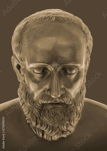 Bronze statue of Hippocrates photo