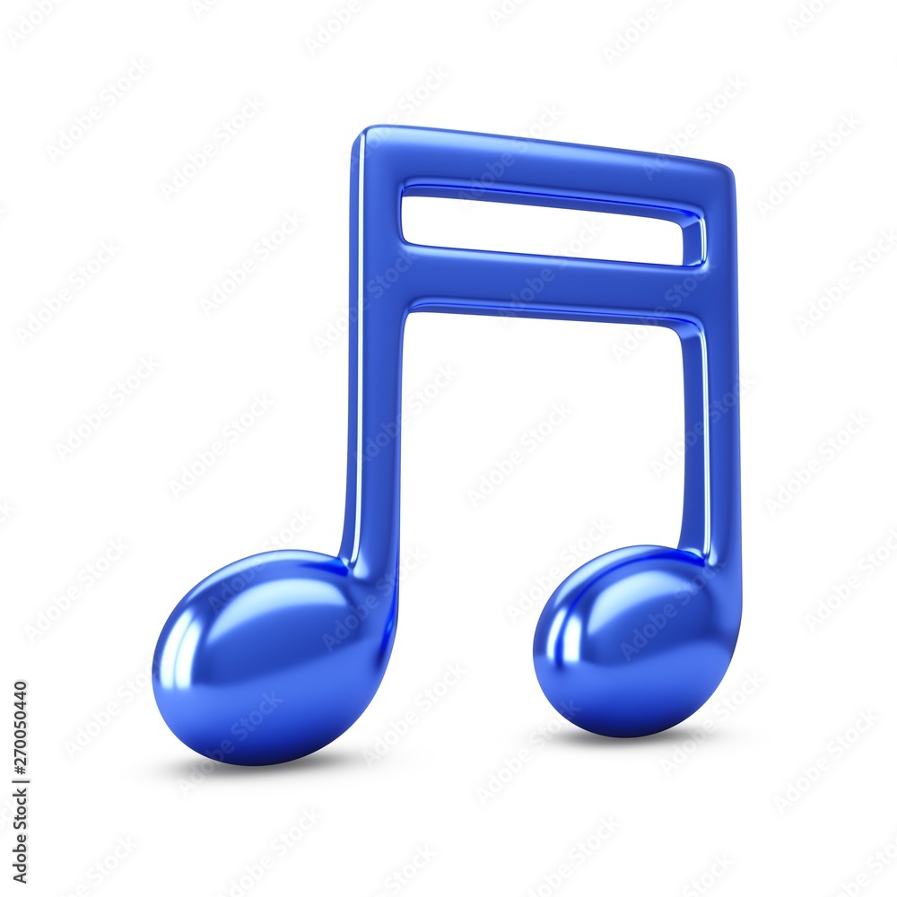 3d Rendering Blue Music Note isolated on white background 3d Rendering Blue Music Note isolated on white background