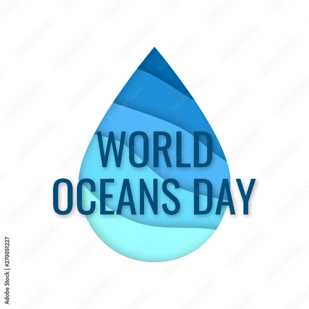 World oceans day concept in paper cut style World oceans day concept in paper cut style