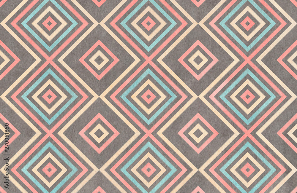 Watercolor geometrical pattern. Watercolor geometrical pattern.