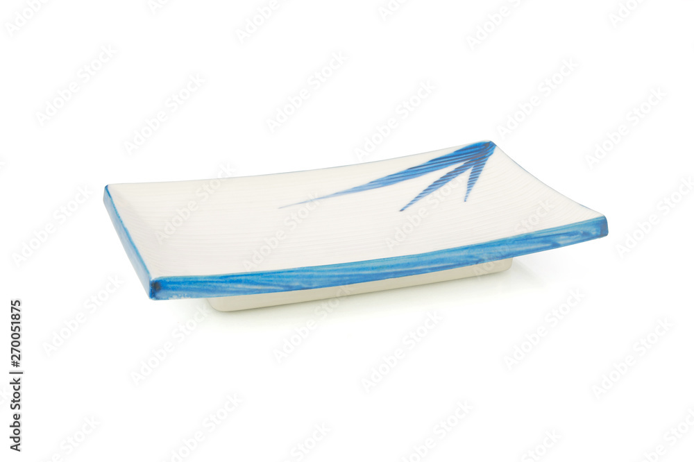 Ceramic dishes for Japanese food on white background.(with Clipping Path). Ceramic dishes for Japanese food on white background.(with Clipping Path).