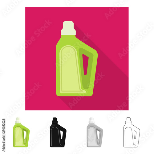 Isolated object of household and chemicals icon. Collection of household and bottle  stock symbol for web.