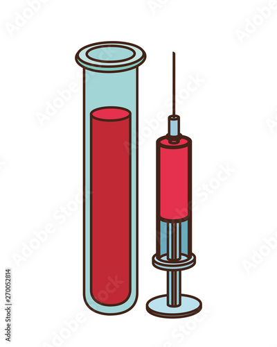 laboratory instruments with medicines in white background