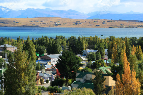 Autumn of El calafate, the Town on the Shore of Argentino Lake, Patagonia, Argentina  photo