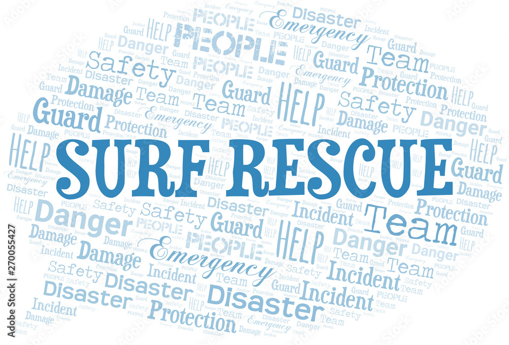 Surf Rescue Word Cloud. Wordcloud Made With Text. Surf Rescue Word Cloud. Wordcloud Made With Text.