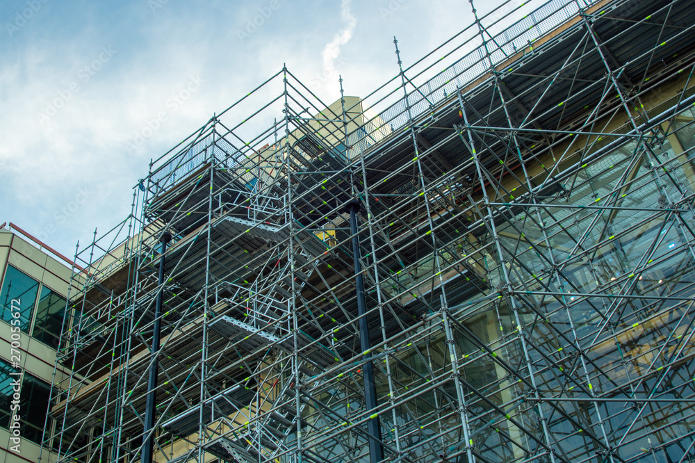 scaffolding building work on high tower