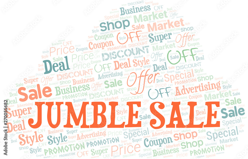 Jumble Sale Word Cloud. Wordcloud Made With Text.