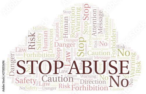 Stop Abuse word cloud. Wordcloud made with text only.