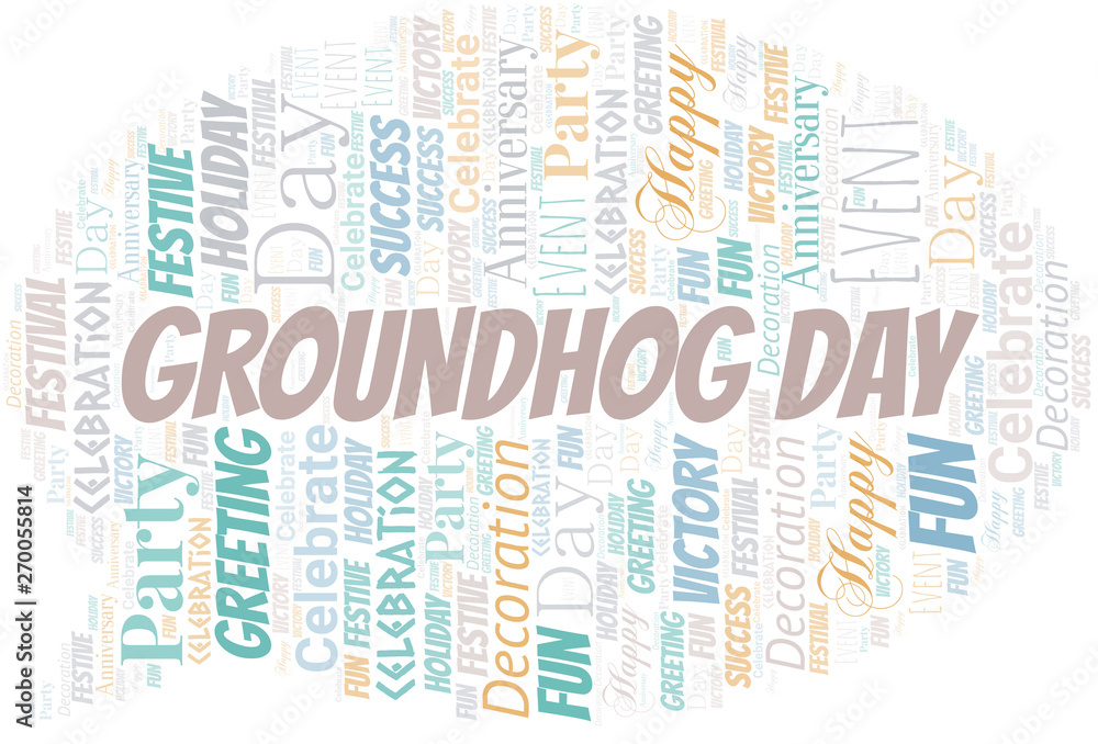 Obraz premium Groundhog Day Word Cloud. Wordcloud Made With Text.