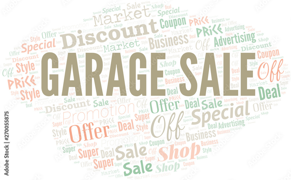Fototapeta premium Garage Sale Word Cloud. Wordcloud Made With Text.