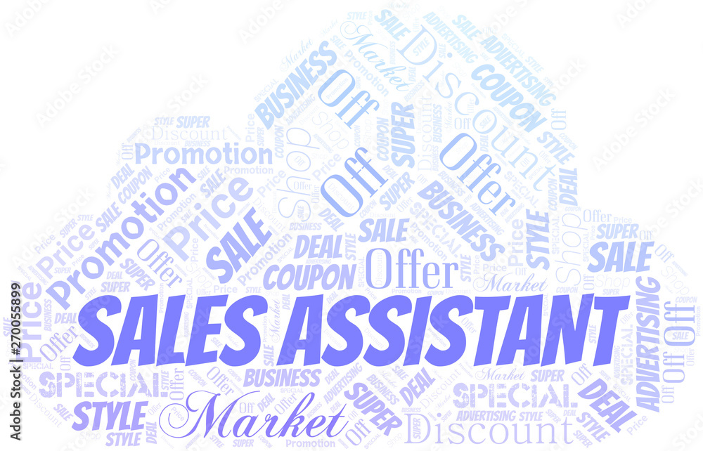 Obraz premium Sales Assistant Word Cloud. Wordcloud Made With Text.