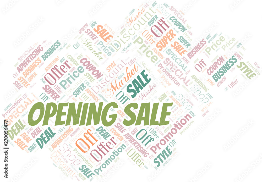 Opening Sale Word Cloud. Wordcloud Made With Text.