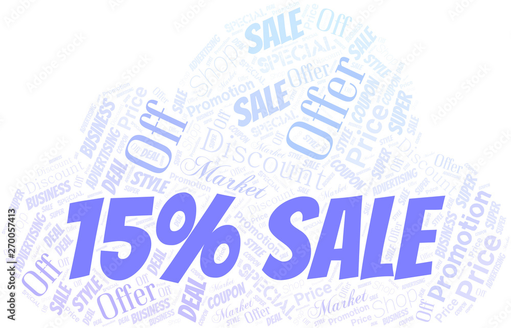 Obraz premium 15% Sale Word Cloud. Wordcloud Made With Text.