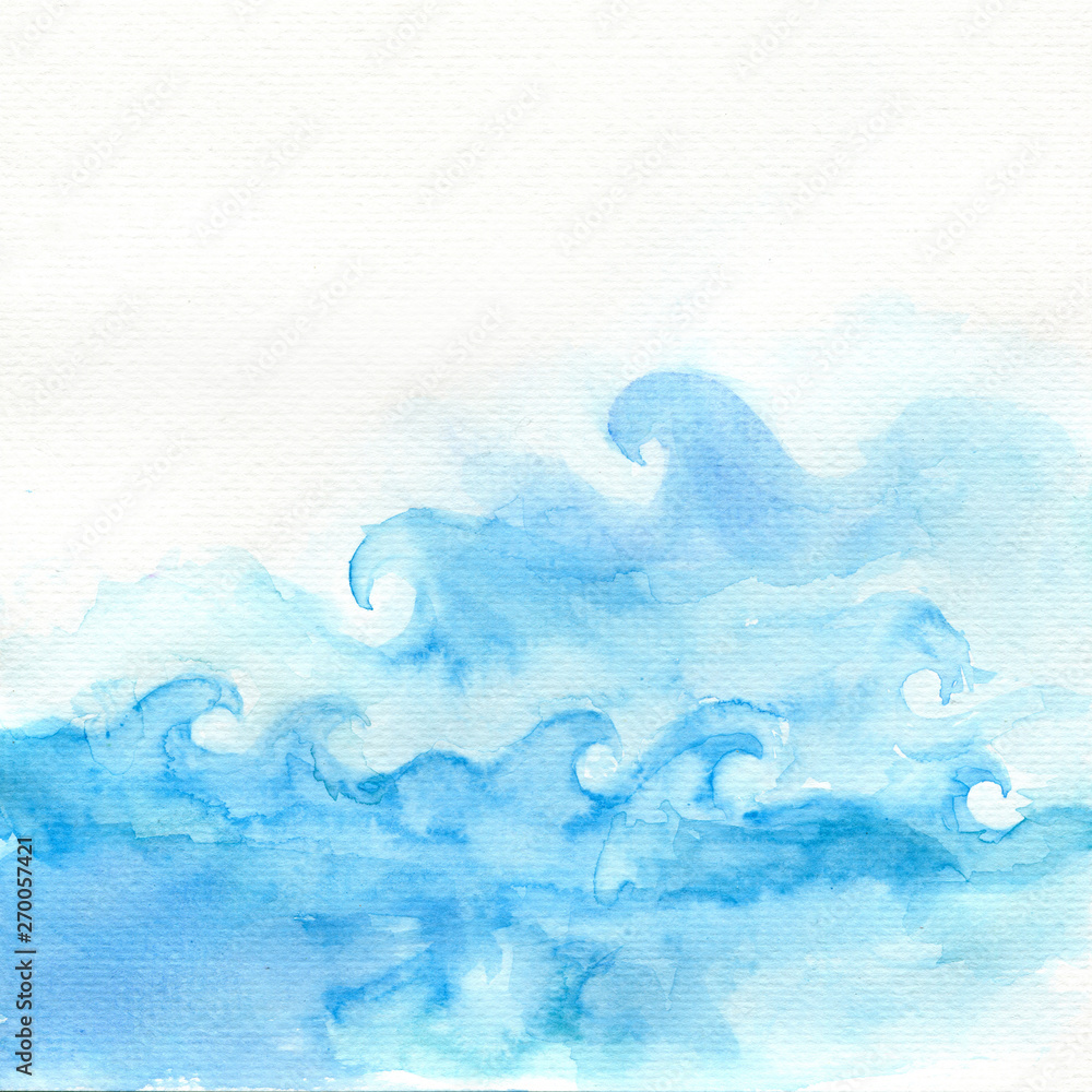 Fototapeta premium Watercolor Waves Background