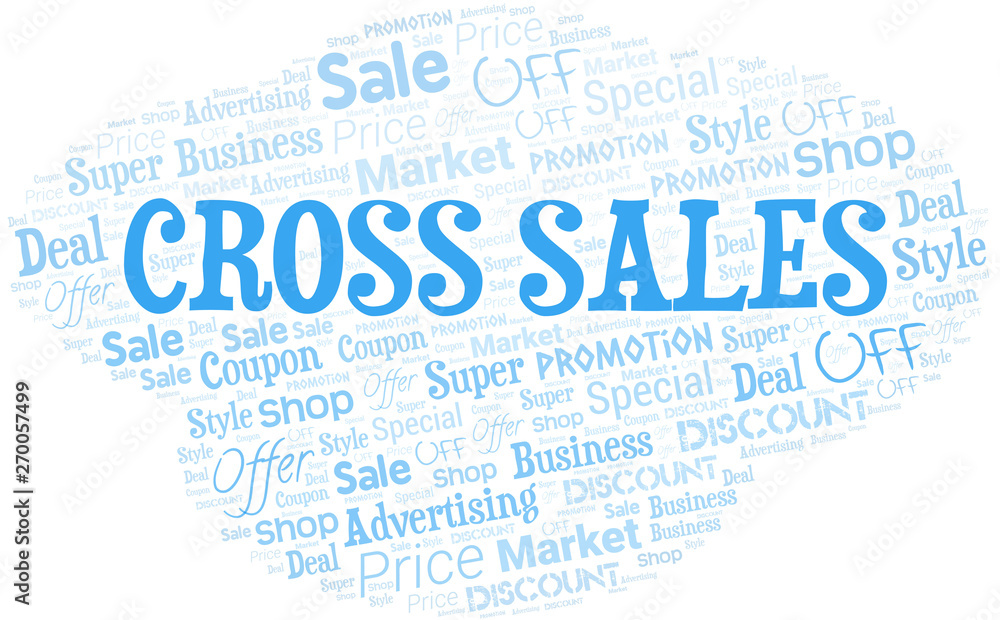 Obraz premium Cross Sales Word Cloud. Wordcloud Made With Text.