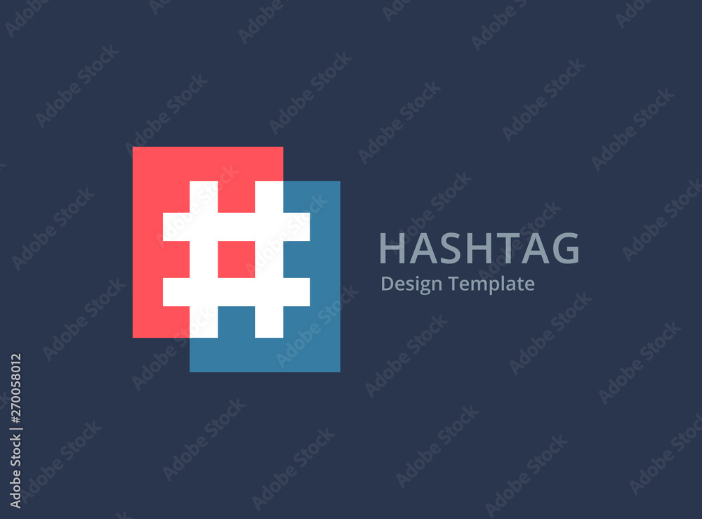 Hashtag symbol logo icon design template elements - obrazy, fototapety, plakaty 