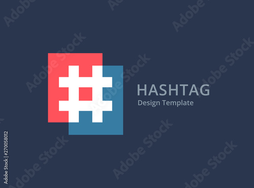 Hashtag symbol logo icon design template elements