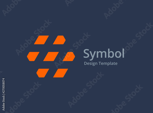 Abstract business logo icon design with hashtag symbol