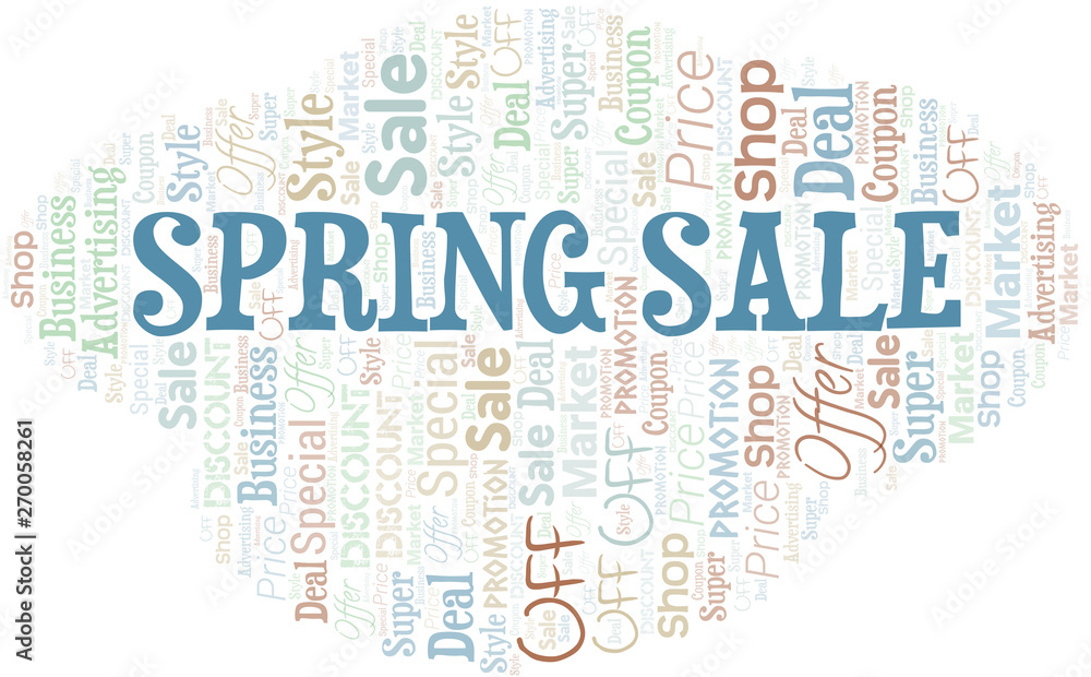 Spring Sale Word Cloud. Wordcloud Made With Text. Spring Sale Word Cloud. Wordcloud Made With Text.
