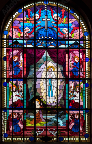 Stained glass window of the church of Chaville in France