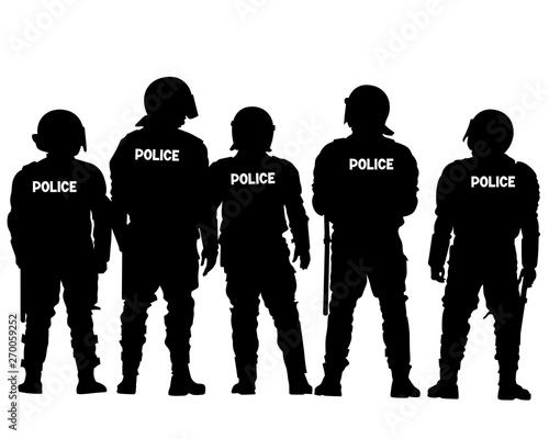 People of special police force on white background