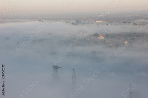 Morning fog over the city