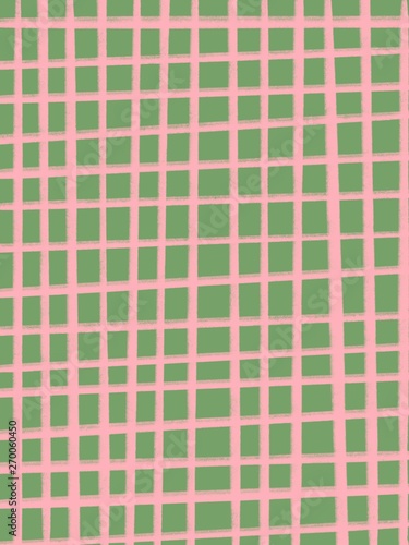 Green background with pink cage