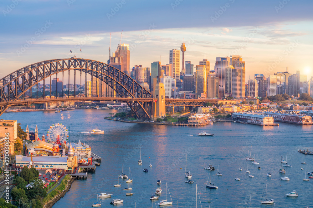 Naklejka premium Downtown Sydney skyline w Australii